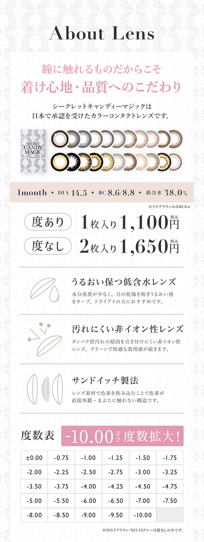 シークレットキャンディーマジックワンマンス 度なし2枚入 板野友美