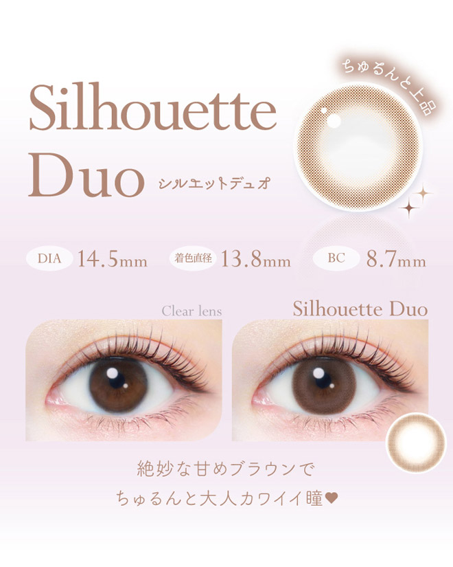 エバーカラーワンデーナチュラルモイストレーベルUV シルエットデュオ 20枚入 EverColor1day NATURAL MOIST LABEL UV